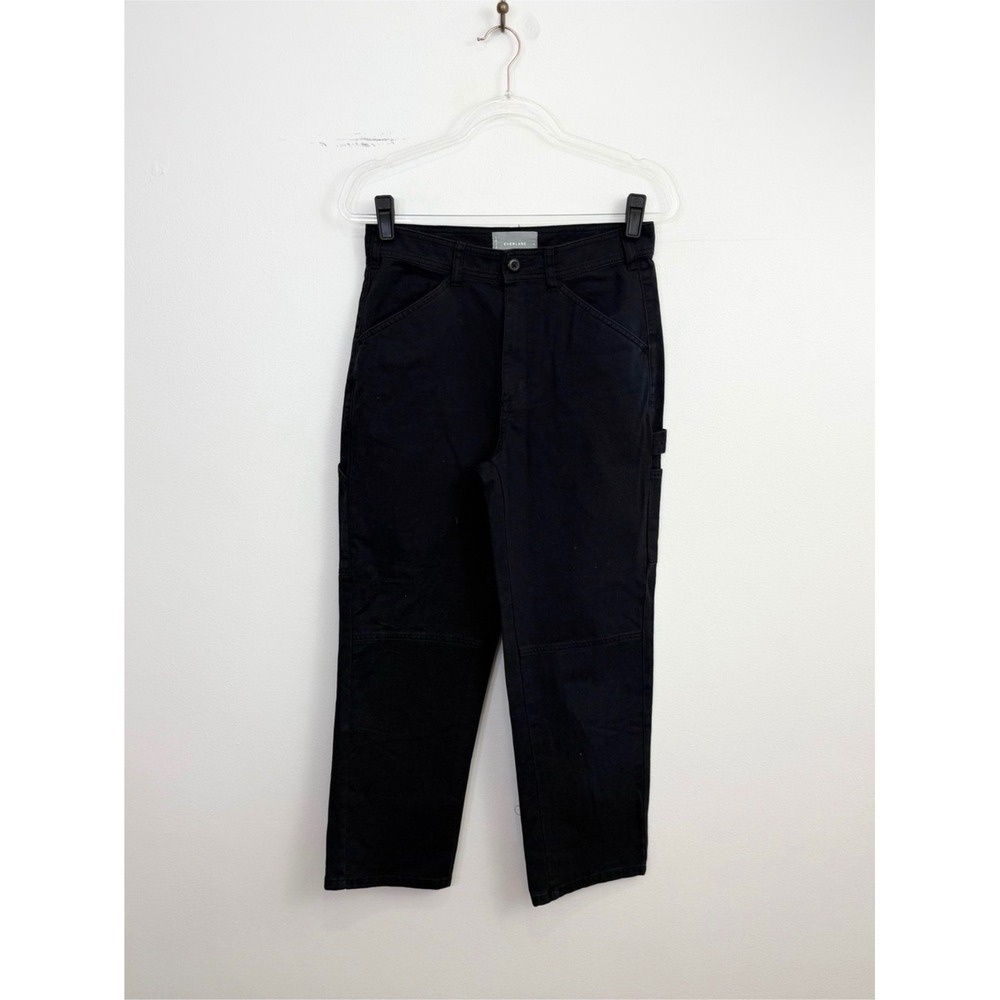 Everlane Utility Carpenter Pants Black High Rise Straight Leg Size 6